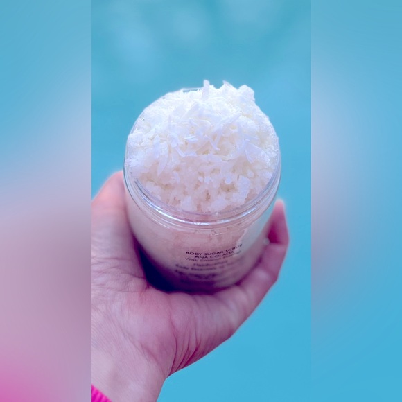 Handcrafted Body Sugar Scrub PINA COLADA with Organic Coconut Shavings - Picture 3 of 3
